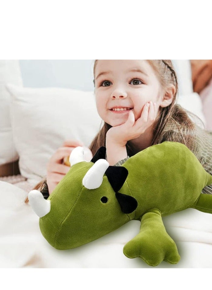 Dinosaur Weighted Stuffed Animals 16 inch Green Dino Stuffed Plush Animal Throw Pillows  Kawaii Plushies Hugging Toy Gifts for Kids - Image 3