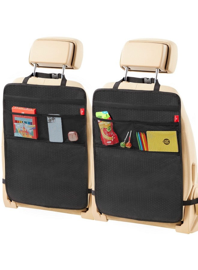 Helteko Back Seat Protector For Car 2 Pack Premium Kick Mats For Kids Extra Large Car Seat Cover For Backseat With Mesh Pockets Waterproof Dirt & Mud Protection Car Travel Accessories - Image 2