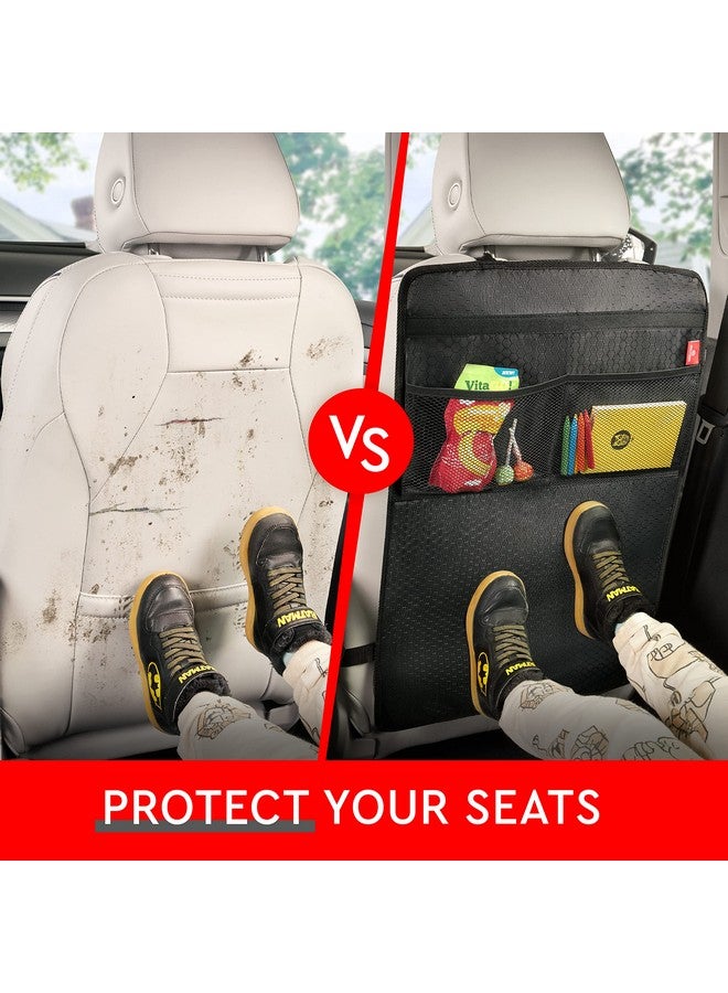 Helteko Back Seat Protector For Car 2 Pack Premium Kick Mats For Kids Extra Large Car Seat Cover For Backseat With Mesh Pockets Waterproof Dirt & Mud Protection Car Travel Accessories - Image 4