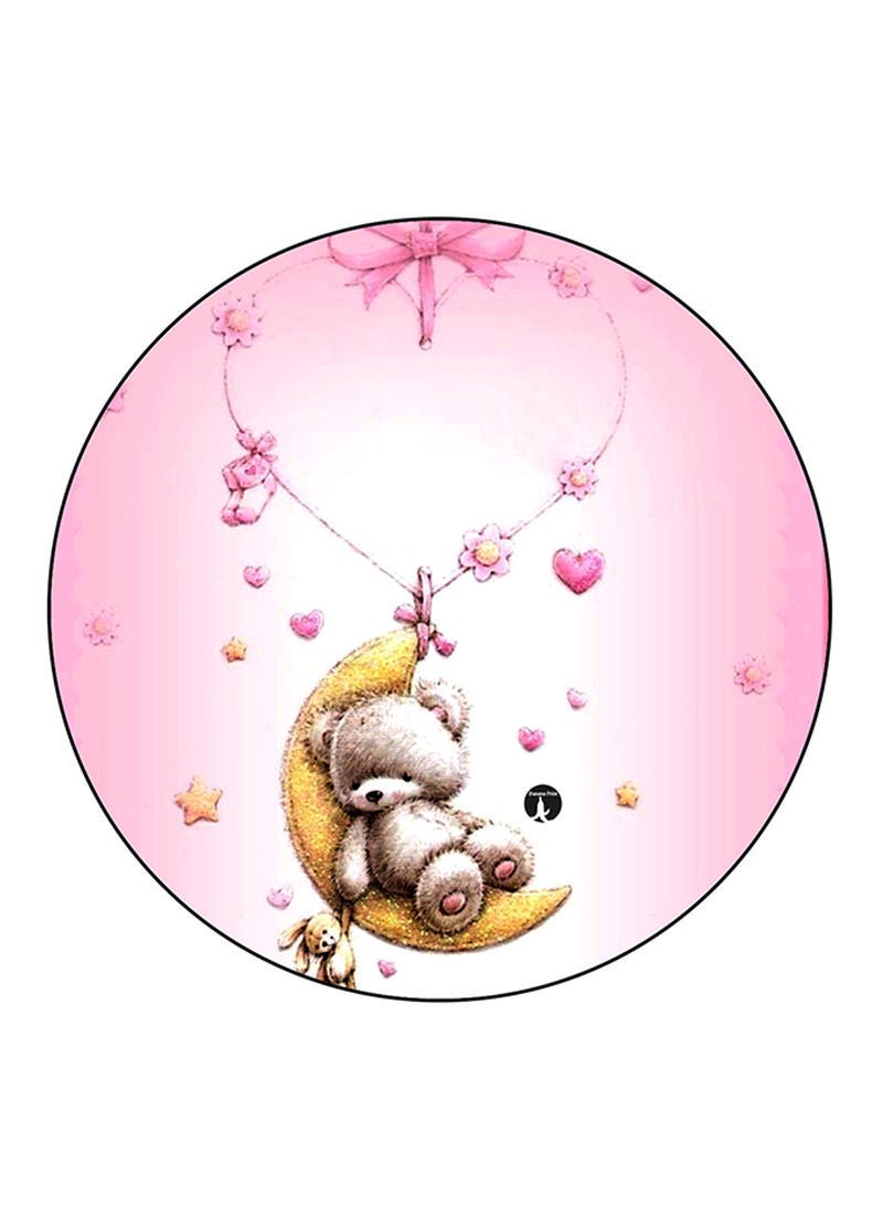Bear Printed Mouse Pad  Round  Multicolour