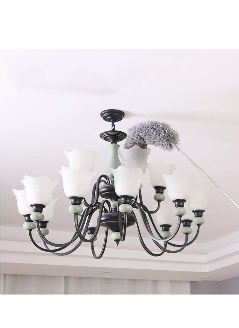 SYOSI - Feather Duster Extendable Duster Microfiber Long Extension Pole Scratch Resistant Cover, Washable, Cleaning High Ceiling Fans, Blinds, Cobweb Extendable Feather Duster - Image 1
