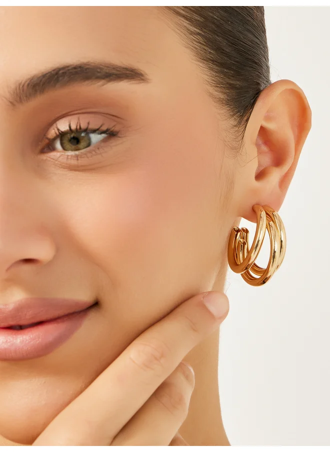 ستايلي Styli Dual Hoop Earrings