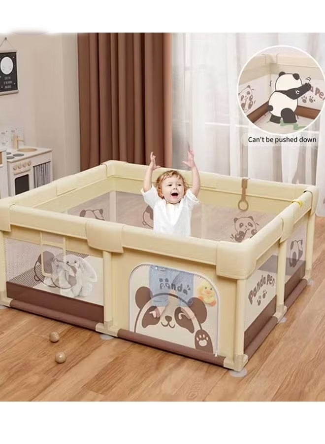 Berma Baby Baby Playpen with Mat-Baby and Toddler Fence 150 x 180cm Baby Fence Play Area Portable Children's Activity Centre Non-Slip Suction Cups and Soft Breathable (Leo) - Image 5