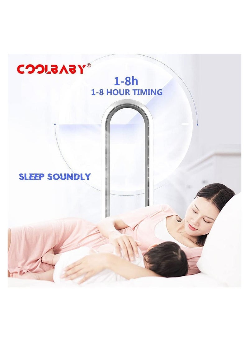 Cool Baby Adjustable Bladeless Fan Ultraquiet Air Purification Tower Fan Remote Control Cycle  - Image 4