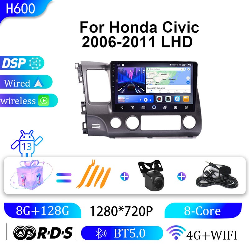 Suitable For Honda 06-11 Civic Left-Hand Drive Carplay Car Navigation Gps Central Control Screen Navigation All-In-One Device - Image 3