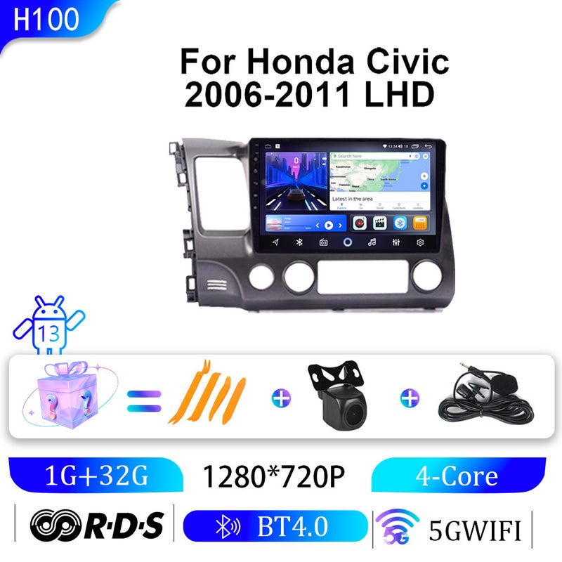 Suitable For Honda 06-11 Civic Left-Hand Drive Carplay Car Navigation Gps Central Control Screen Navigation All-In-One Device - Image 1