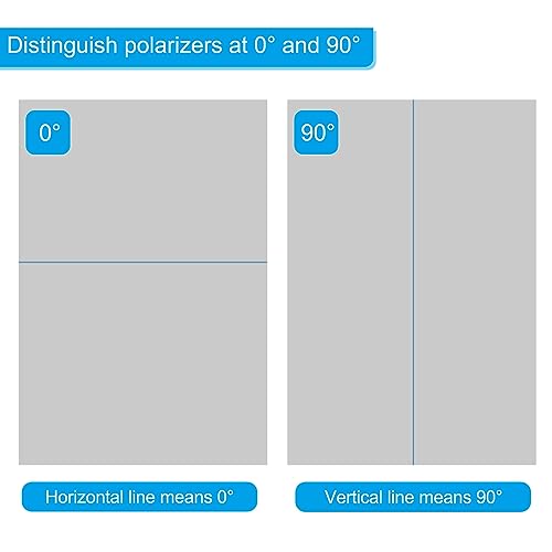 PATIKIL 9.7" Polarized Film Sheets, 2 Pack Adhesive Polarizer Linear Polarizing Filter 20x15.2cm for Screen Photography Lighting, 0/90 Degree - Image 4
