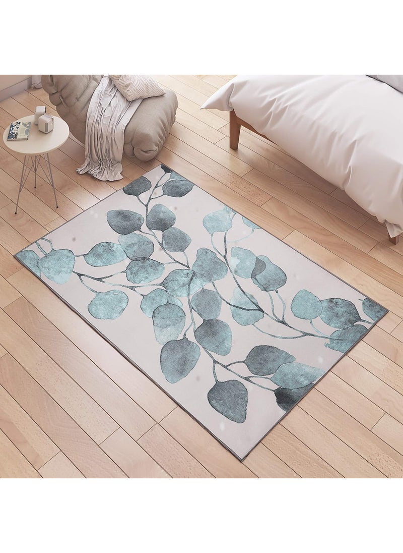 Status Contract Status Contract 3D Printed Perfect Home Rectangular Rugs Carpet for Living Area, Bedroom & Dining Table Rug Floor Carpet with Anti Slip Backing (4 X 6, Green Leaf, Polyester, Pack of 1)  - Image 3