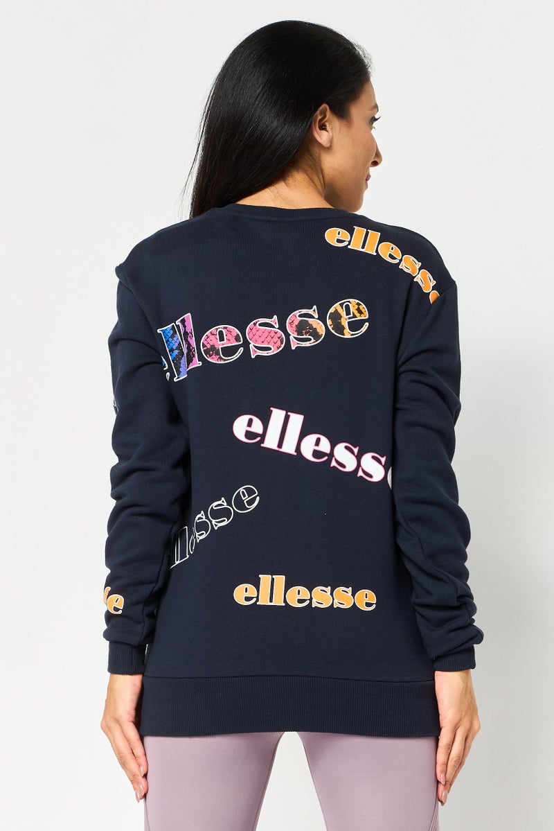 Ellesse Women Sportswear Fit Long Sleeve Outdoor Sweatshirt, Navy - Image 4