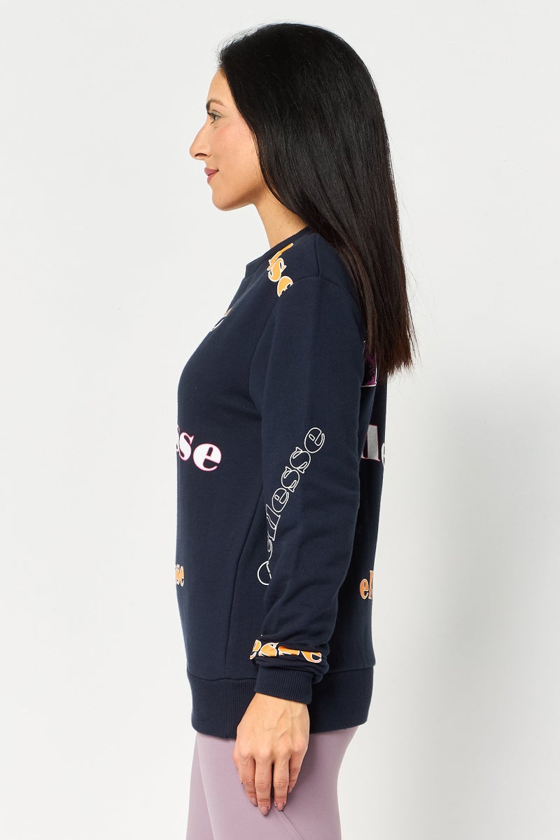 Ellesse Women Sportswear Fit Long Sleeve Outdoor Sweatshirt, Navy - Image 3
