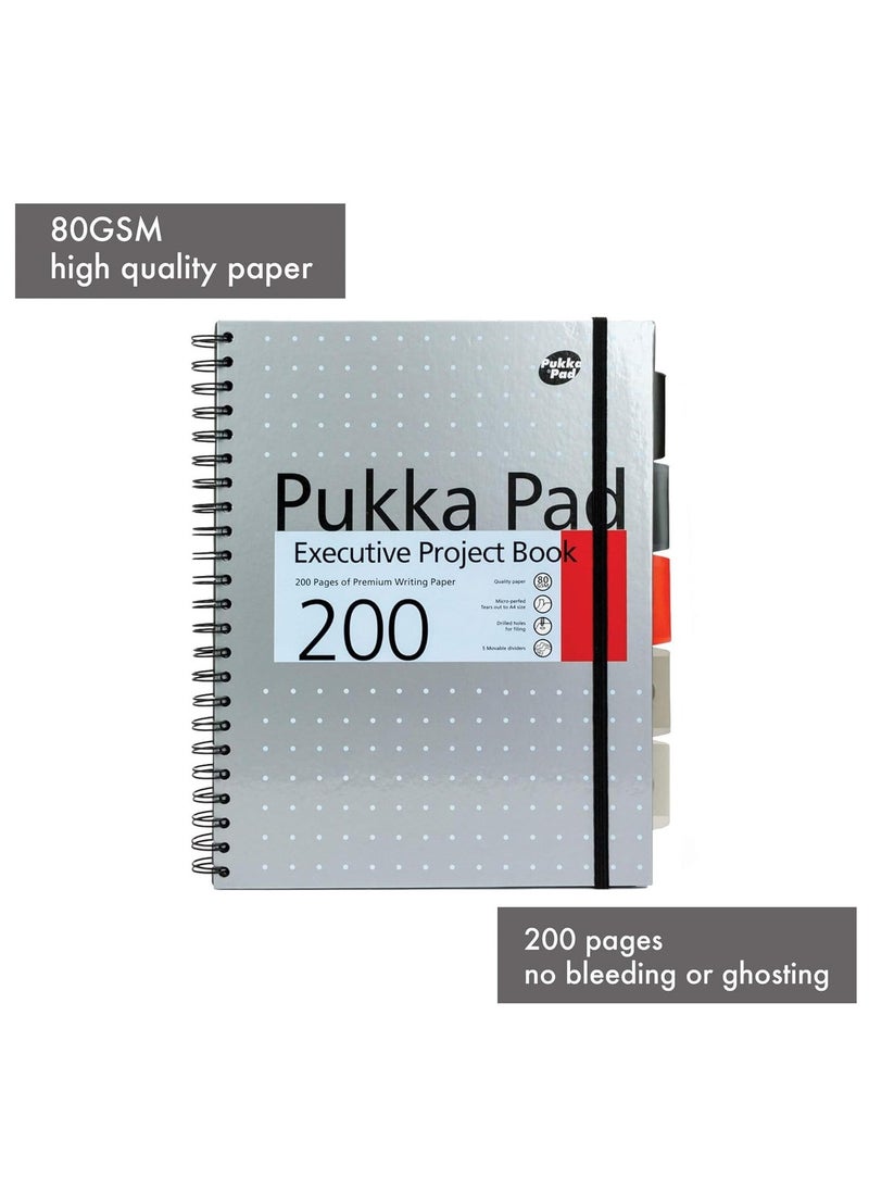 Pukka Pad A4 Size Metallic Executive Project Notebook With Five Divisions  - Image 4