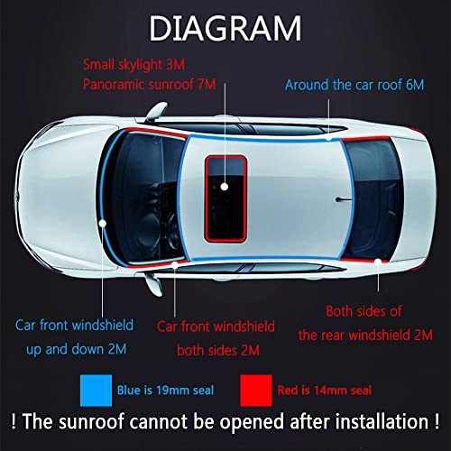 Turcee Cuttable T-Car Sunroof Cover Seal Rubber Trim,Dust Proof&Weather Stripping for Windshield,Tailgate Adhesive Rubber Seal Strip (14mm×23Ft) - Image 5