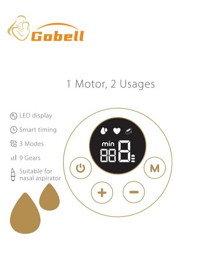 Gobell Portable & Wearable Electric Breast Pump Hands Free LED Display Plus Breastmilk Storage Bags - Image 3