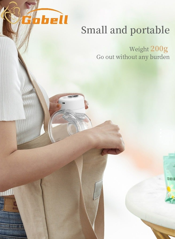 Gobell Portable & Wearable Electric Breast Pump Hands Free LED Display Plus Breastmilk Storage Bags - Image 5