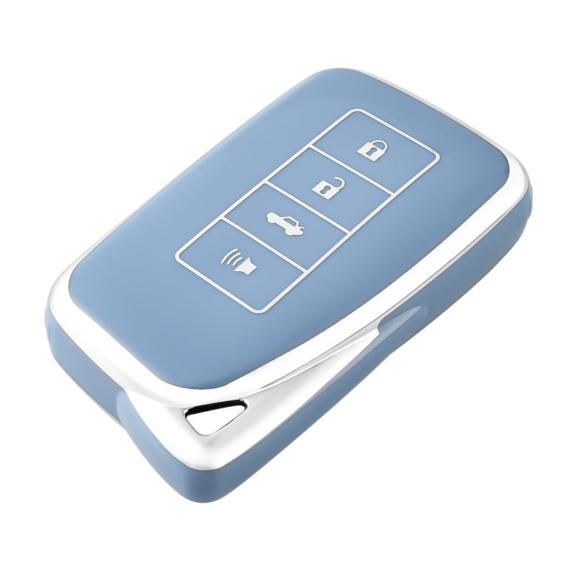 OFFCURVE for Lexus Key Fob Cover Key Case Shell Compatible with Lexus RX ES GS is LS RS NX GX LX RC LC Smart Key Car Accessories TPU Full Protector for Car Key Remote Key Holder Blue