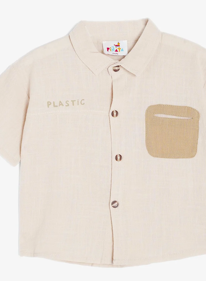 Pinata  Cotton Pocket Detail Shirt and Shorts set for Men | Best Price UAE