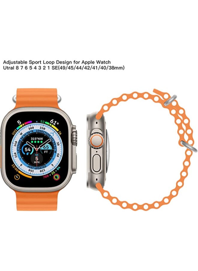 SHOPI - Newest Silicone Ocean Watch Band For Apple Watch Series 8 7 6 5 4 3 2 1 SE Compatible With Apple Watch Band 42mm 44mm 45mm 49mm Replacement Women Mens, Sport  slides Strap for iWatch Ultra - Image 1