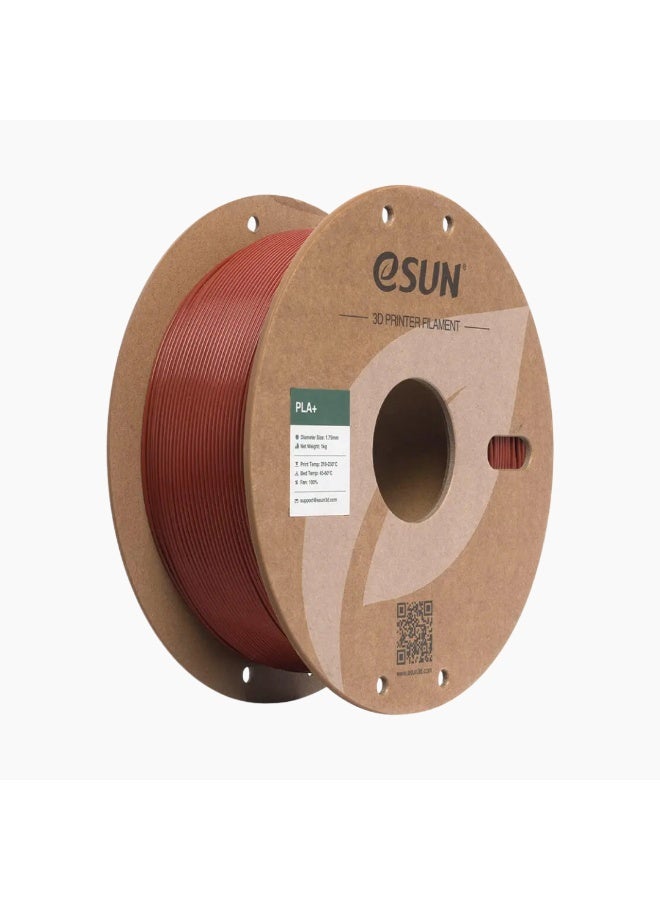 eSUN PLA+ Brick Red 1.75mm, 1KG/ Roll, Crack Resistant - Smooth Finish PLA | Filament For FDM 3D Printers, PLA PLUS Roll Tolerance Within +/-0.05mm (Brick Red)