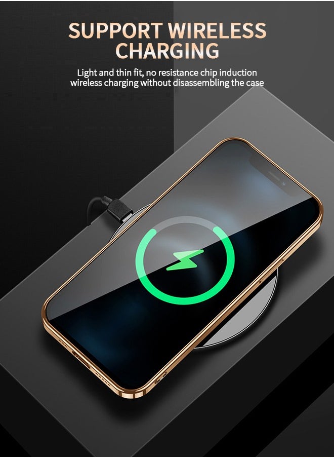 GROIC IPhone 14 Case 6.1 Inch Luxury Leather Cover Wireless Charging Support, Slim Leather Protective IPhone 14 Cover Case - Black  - Image 4
