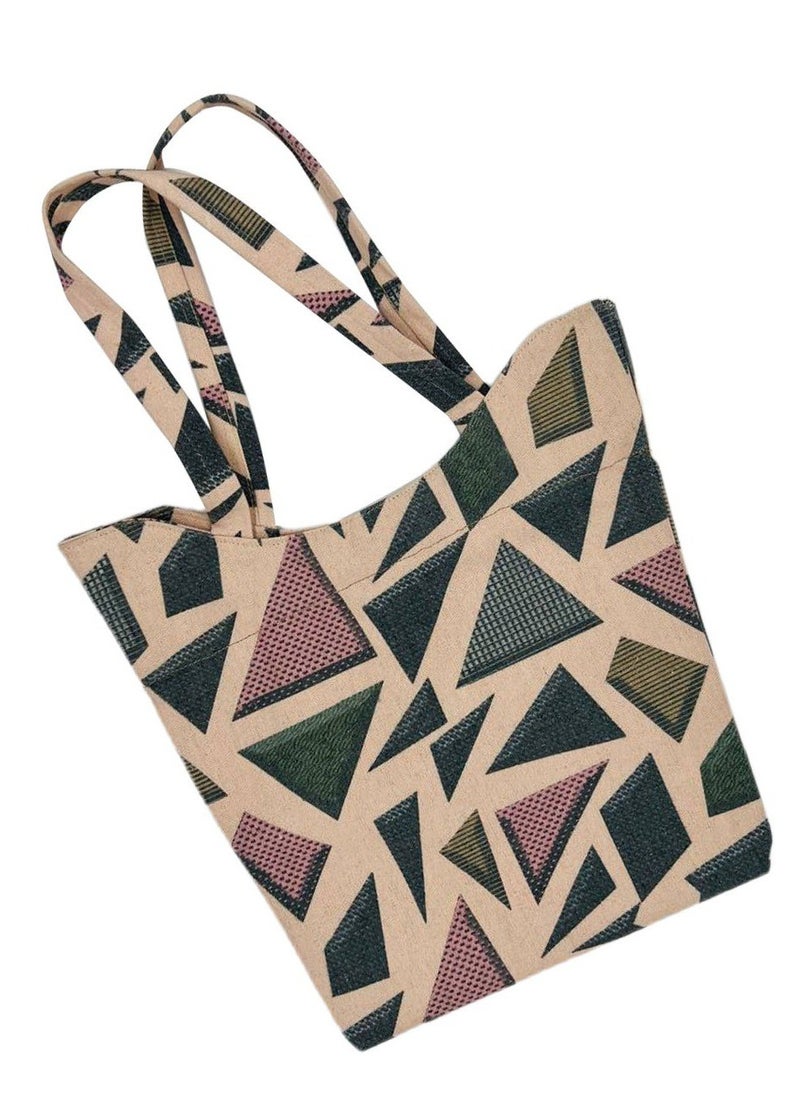 Gharibo Bags - casual printed linen tote bag W230004A - Image 1