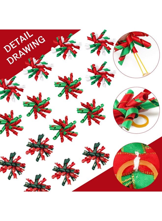 Yxiang Christmas Dog Bows, 15PCS Curly Korker Bows Puppy Dog Hair Bows Handmade Hair Accessories Bow Pet Grooming with Rubber Bands - Image 3