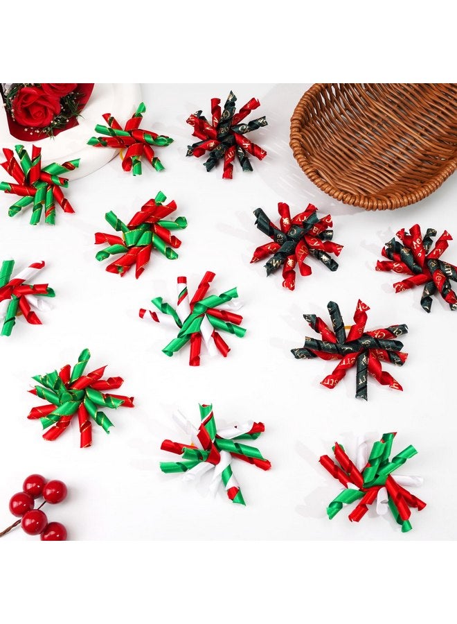Yxiang Christmas Dog Bows, 15PCS Curly Korker Bows Puppy Dog Hair Bows Handmade Hair Accessories Bow Pet Grooming with Rubber Bands - Image 5