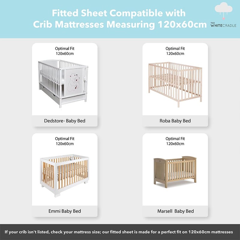 The White Cradle Cotton Baby Crib Fitted Bed Sheets for Cot Organic Twill Fabric Baby Bedding for New Born Infants Toddlers 52x28 Pack of 2 The White Cradle Pink Whale and Triangle - Image 5