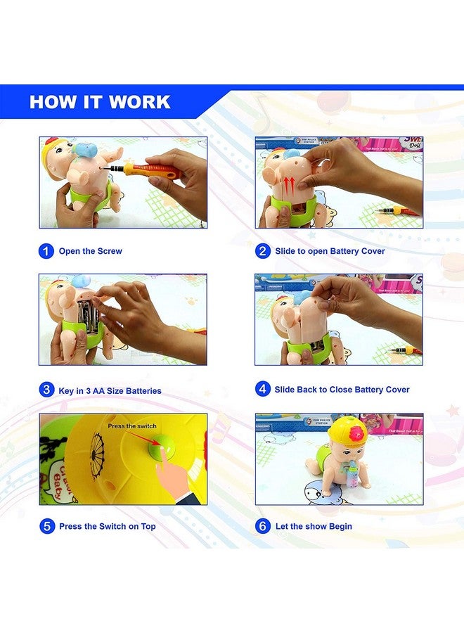 New Pinch Combo of Musical Baby Crawling Toy with Bottle & Dancing Duck Real Dance Action and Music Flashing Lights Best Birthday Return Gift for Kids - Image 2