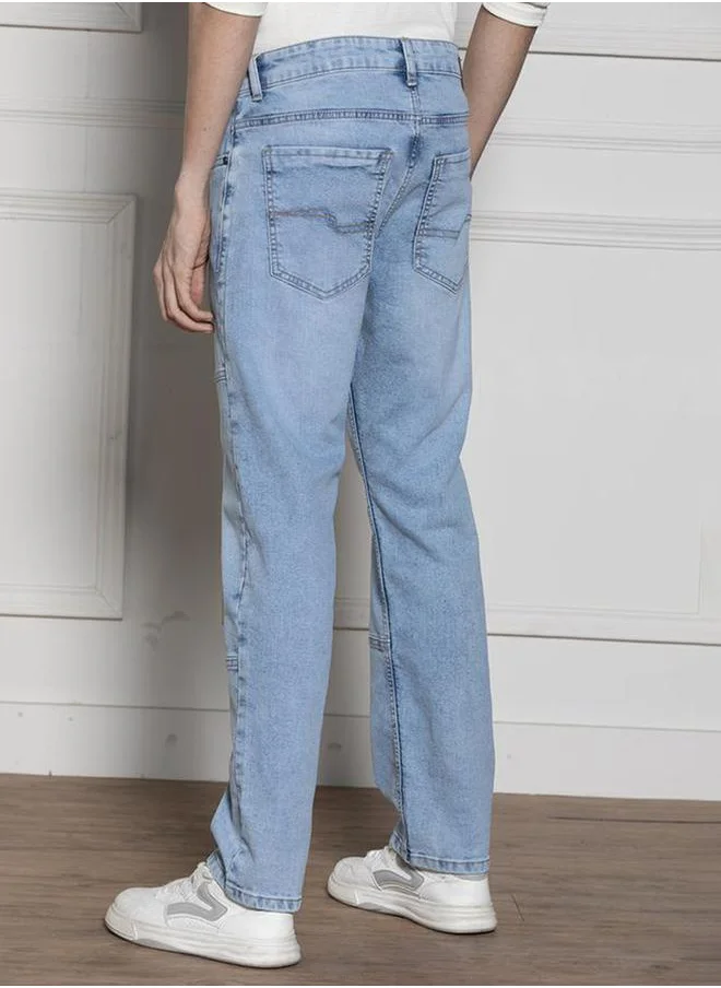 Dennis Lingo Mid Rise Relaxed Fit Panelled Stretchable Jeans by Styli