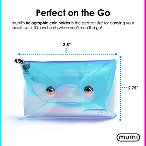 mumi Holographic Coin Pouch | Stylish and Ultra-Functional | Fits All your Essentials | Coin purse size: 2.75 x 3.5 inches - Image 3