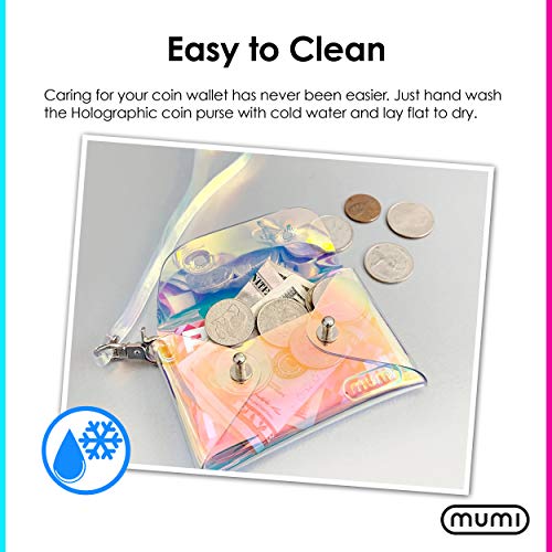 mumi Holographic Coin Pouch | Stylish and Ultra-Functional | Fits All your Essentials | Coin purse size: 2.75 x 3.5 inches - Image 5