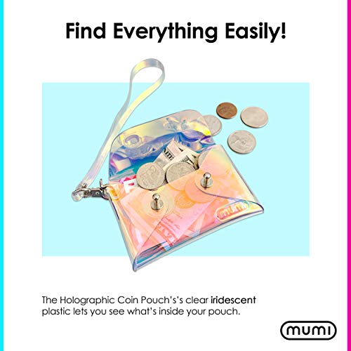 mumi Holographic Coin Pouch | Stylish and Ultra-Functional | Fits All your Essentials | Coin purse size: 2.75 x 3.5 inches - Image 4