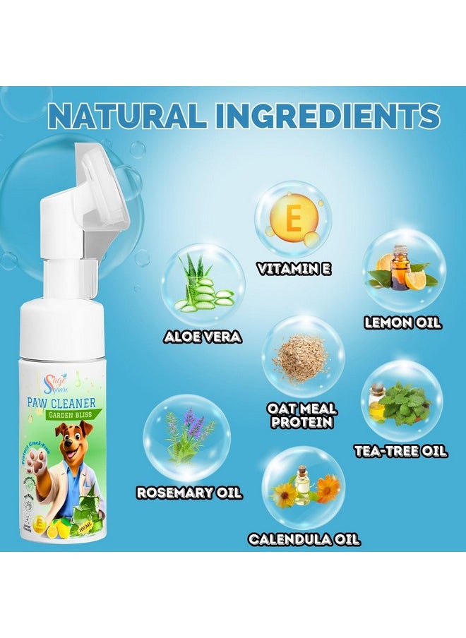Sage Square Garden Bliss Dog Paw Cleaner: Effortless Paw Cleaning, Hygienic | Convenient Brush Attachment | Easy Cleaning During Bath, Grooming, Dry Bath, Walk & Everyday Use | Dog, Cat, Puppy | 100Ml  - Image 3