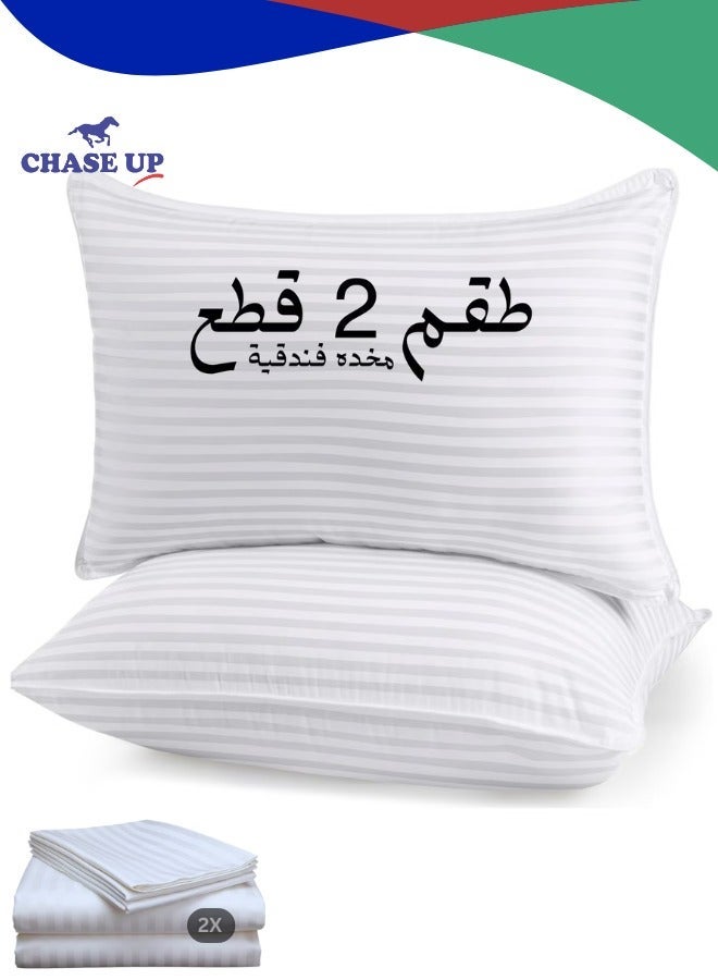 Chase Up King Size Pack of 2 Soft Bed Pillows for Sleeping with 100% Microfiber Outer Cover, Hollow Fiber Fill, Fluffy and Comfortable, Ideal for Side, Back and Stomach Sleepers, Reduces Neck Pain-Hotel Pillow - Image 1