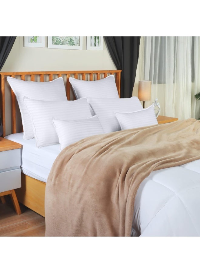 Chase Up King Size Pack of 2 Soft Bed Pillows for Sleeping with 100% Microfiber Outer Cover, Hollow Fiber Fill, Fluffy and Comfortable, Ideal for Side, Back and Stomach Sleepers, Reduces Neck Pain-Hotel Pillow - Image 5