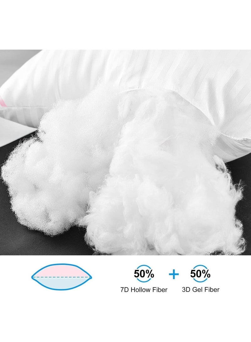 Chase Up King Size Pack of 2 Soft Bed Pillows for Sleeping with 100% Microfiber Outer Cover, Hollow Fiber Fill, Fluffy and Comfortable, Ideal for Side, Back and Stomach Sleepers, Reduces Neck Pain-Hotel Pillow - Image 4