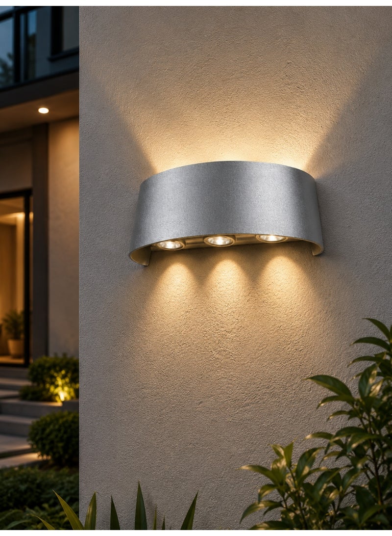 Silver triple wall light with modern design