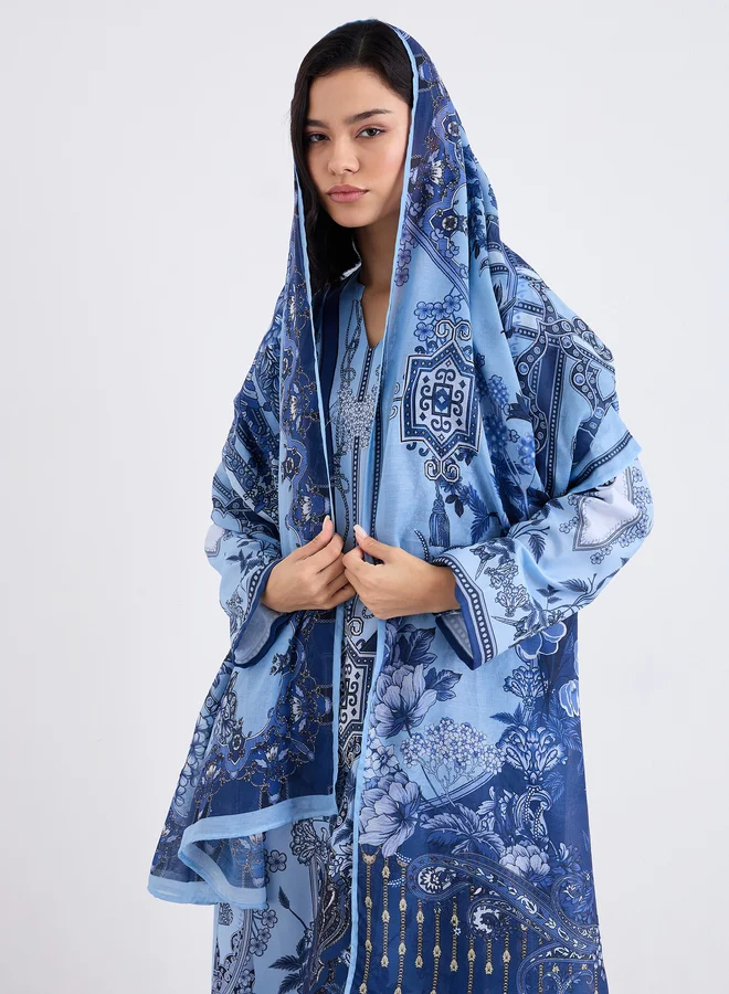 أميرة جلابية طويلة مع وشاح