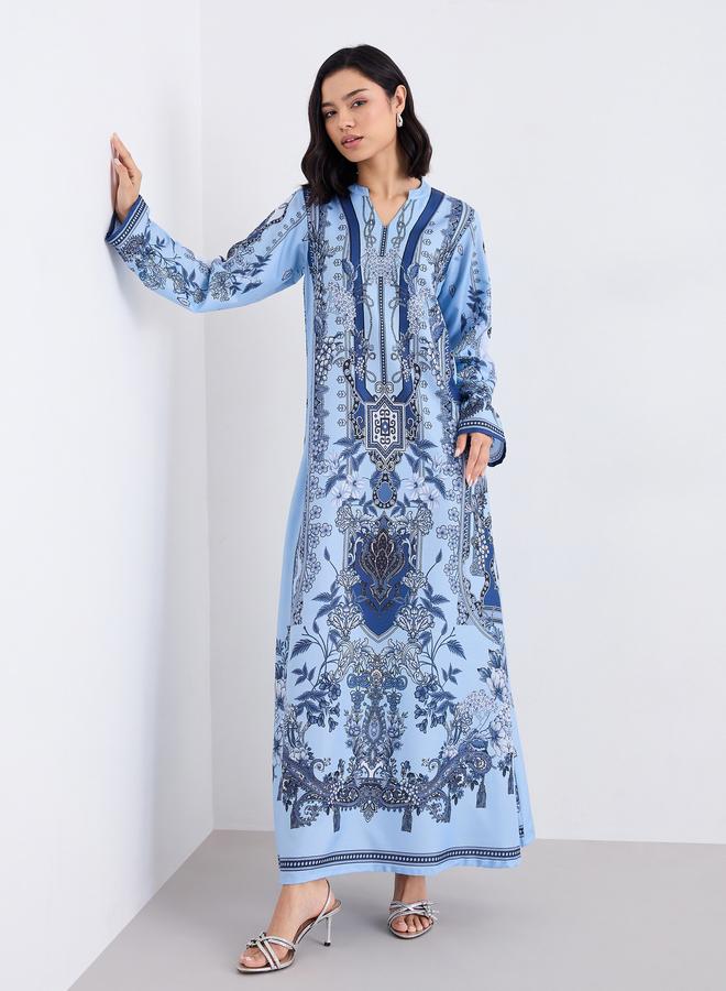 أميرة جلابية طويلة مع وشاح - Image 1