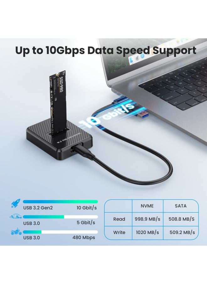 Generic - M.2 Hard Disk Holder Nvme/sata Dual Protocol Single Protocol Solid State Hard Disk Box Usb3.2 Notebook External-Color:Dual Protocol 10gbps - Image 1