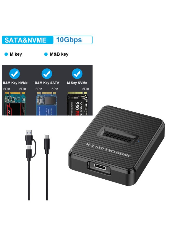Generic - M.2 Hard Disk Holder Nvme/sata Dual Protocol Single Protocol Solid State Hard Disk Box Usb3.2 Notebook External-Color:Dual Protocol 10gbps - Image 1