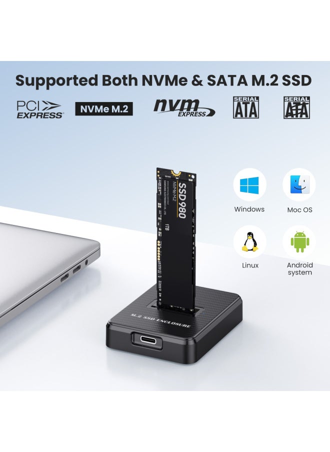 Generic - M.2 Hard Disk Holder Nvme/sata Dual Protocol Single Protocol Solid State Hard Disk Box Usb3.2 Notebook External-Color:Dual Protocol 10gbps - Image 1