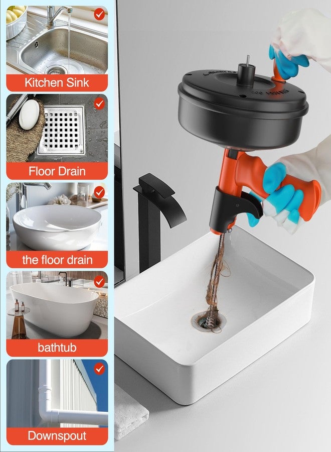 KINGLEV Drain Snake, Drain Auger With Drill Adapter, 35ft Flexible Cable Sink Plumbing Auger Bathroom Hair Clog Removal Tool, Manual Or Powered for Shower & Bathtub Clogs - Image 5