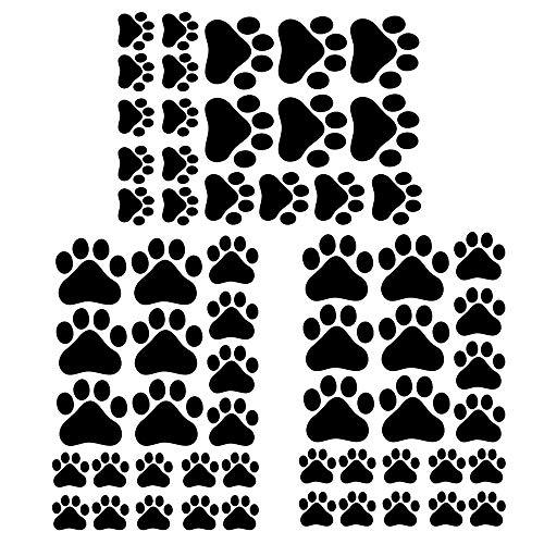 thovorrnl 60 Pcs Dog Footprints Wall Decal Vinyl Stickers, Removable Lovely Animal Paw Print Art DIY Sticker Mural for Bedroom Playroom Living Room Office Home Window Door Decoration - Image 1