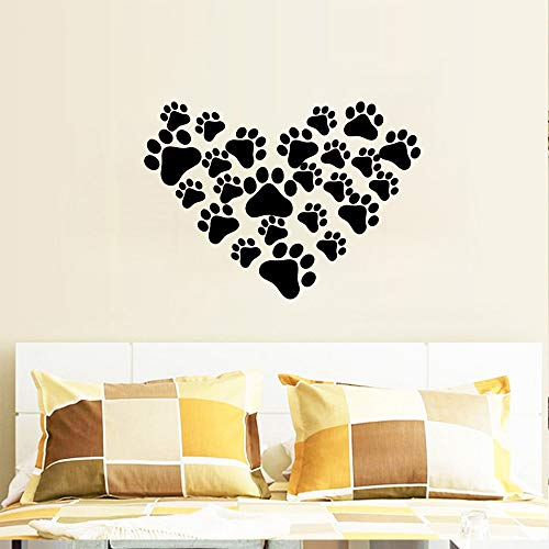 thovorrnl 60 Pcs Dog Footprints Wall Decal Vinyl Stickers, Removable Lovely Animal Paw Print Art DIY Sticker Mural for Bedroom Playroom Living Room Office Home Window Door Decoration - Image 5