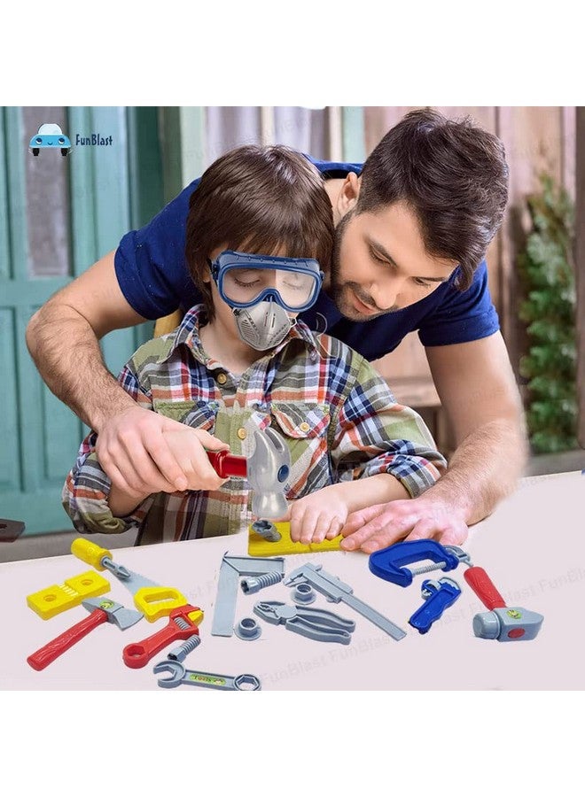 FunBlast FunBlast Tool Kit Toys for Kids - Pretend Play Toy, Engineer Workshop Tool Kit for Kids, Role Play Toys for 3+ Years Old Kids Boys Girls, DIY Play Set for Kids Tool Box Set (14 Pcs; Multi Color)  - Image 4