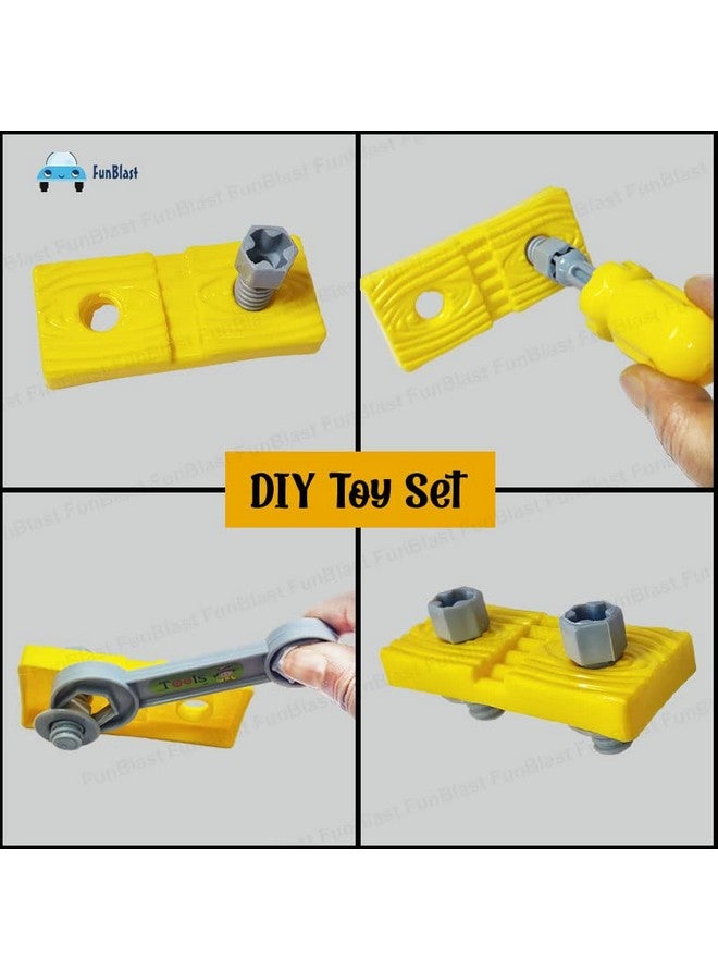 FunBlast FunBlast Tool Kit Toys for Kids - Pretend Play Toy, Engineer Workshop Tool Kit for Kids, Role Play Toys for 3+ Years Old Kids Boys Girls, DIY Play Set for Kids Tool Box Set (14 Pcs; Multi Color)  - Image 3