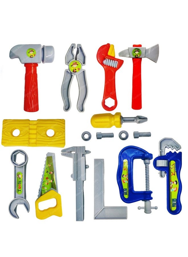 FunBlast FunBlast Tool Kit Toys for Kids - Pretend Play Toy, Engineer Workshop Tool Kit for Kids, Role Play Toys for 3+ Years Old Kids Boys Girls, DIY Play Set for Kids Tool Box Set (14 Pcs; Multi Color)  - Image 1