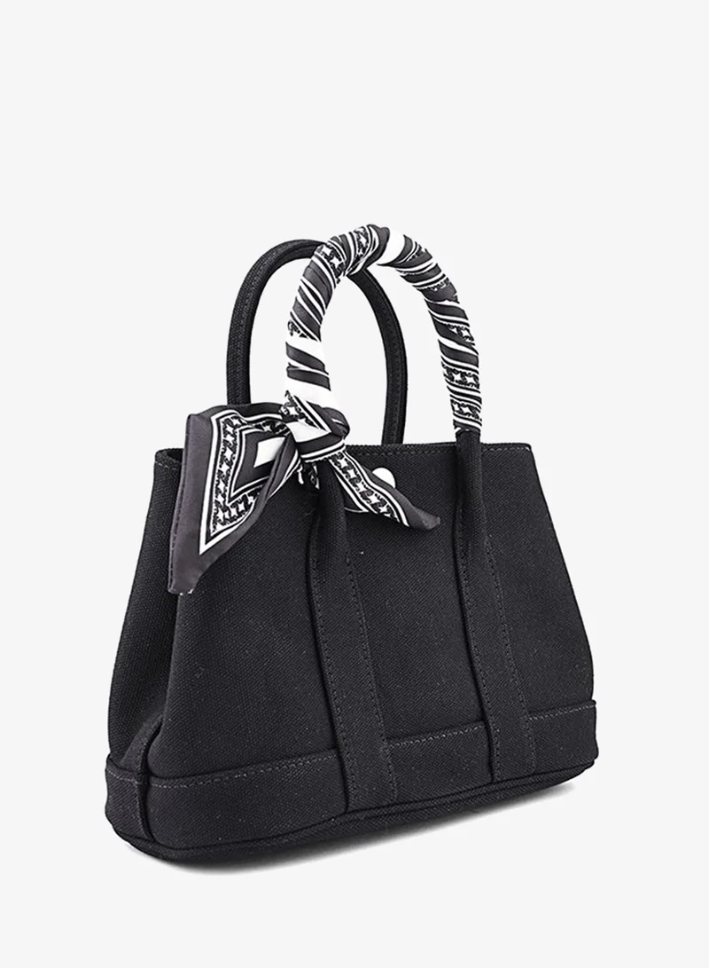 Cuple Black/Black Women’s Structured Top Handle Shoulder Bag for Women | Best Price UAE