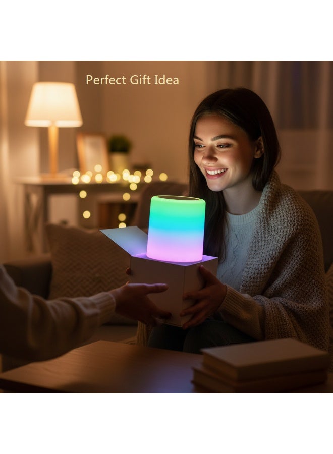 سوسيتي مصباح ليلي بلوتوث RGB من SUCITY، مصباح بجانب السرير يعمل باللمس، مصباح LED قابل لإعادة الشحن وتعديل شدة الإضاءة، هدية مثالية لغرفة النوم - Image 2